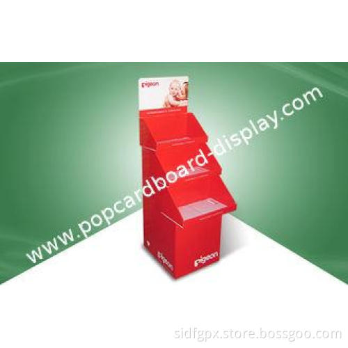 Three Tray POP Cardboard Display Floor Display Stand With W